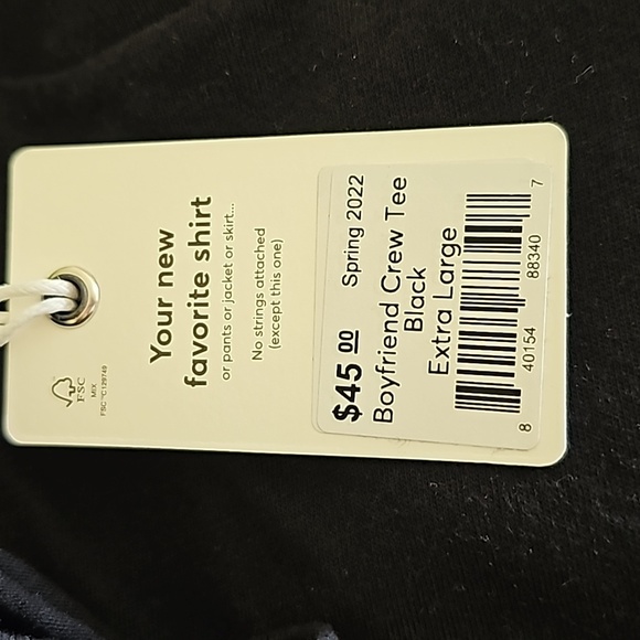 Marine layer Boyfriend Crew Tee in Black - Picture 8 of 11